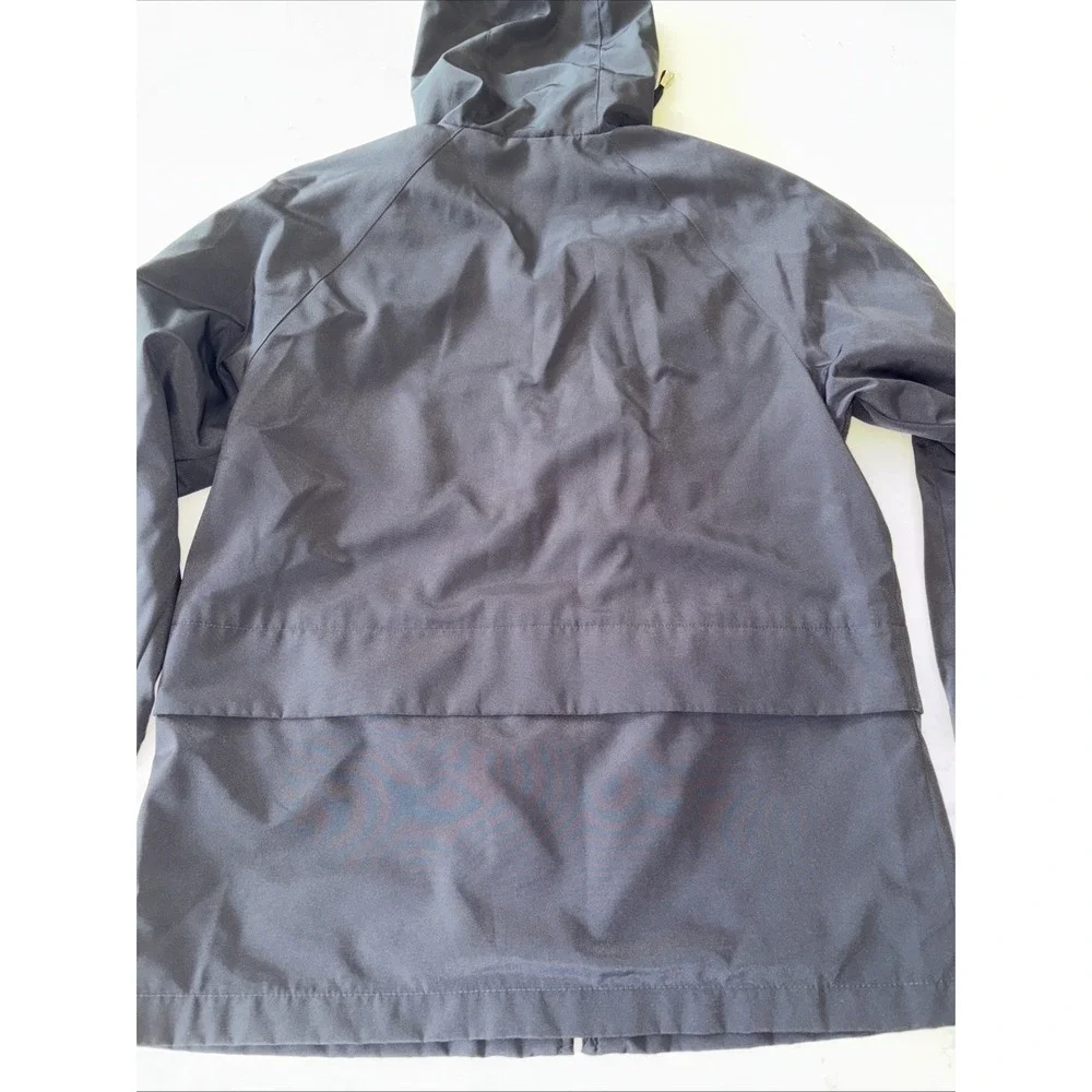 Talbots Petite Women's Small Navy Blue Full Zip Lined Rain Jacket Pocket‎ EUC - Picture 4 of 6